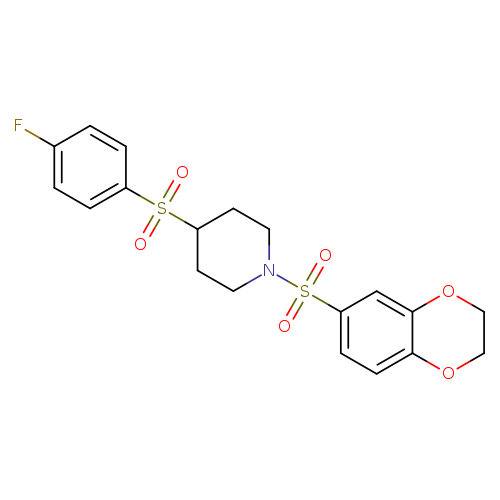 1-(2,3-dihydro-1,4-benzodioxine-6-sulfonyl)-4-(4-fluorobenzenesulfonyl)piperidine