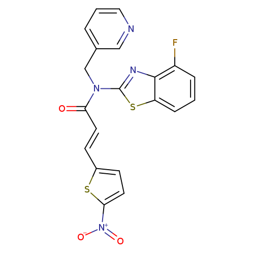 (2E)-N-(4-fluoro-1,3-benzothiazol-2-yl)-3-(5-nitrothiophen-2-yl)-N-[(pyridin-3-yl)methyl]prop-2-enamide