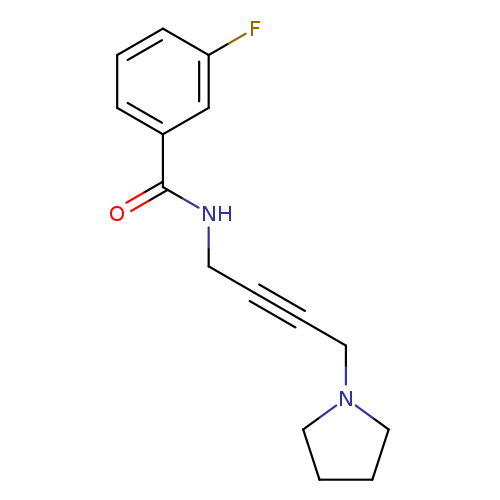 3-fluoro-N-[4-(pyrrolidin-1-yl)but-2-yn-1-yl]benzamide