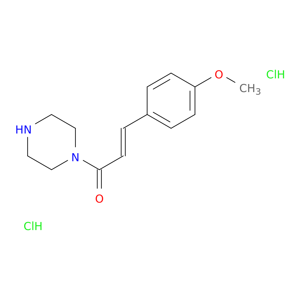 (2E)-3-(4-methoxyphenyl)-1-(piperazin-1-yl)prop-2-en-1-one dihydrochloride