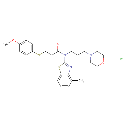 3-[(4-methoxyphenyl)sulfanyl]-N-(4-methyl-1,3-benzothiazol-2-yl)-N-[3-(morpholin-4-yl)propyl]propanamide hydrochloride