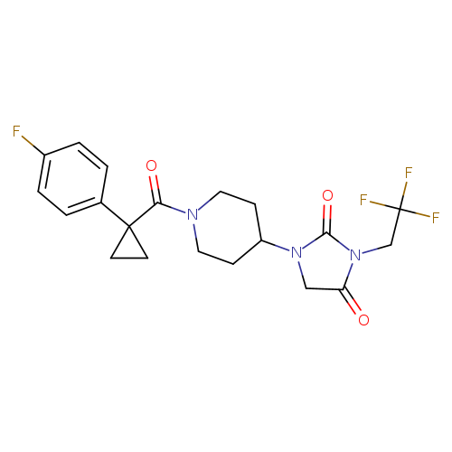 1-{1-[1-(4-fluorophenyl)cyclopropanecarbonyl]piperidin-4-yl}-3-(2,2,2-trifluoroethyl)imidazolidine-2,4-dione