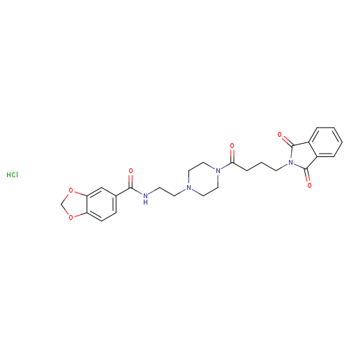 N-(2-{4-[4-(1,3-dioxo-2,3-dihydro-1H-isoindol-2-yl)butanoyl]piperazin-1-yl}ethyl)-2H-1,3-benzodioxole-5-carboxamide hydrochloride