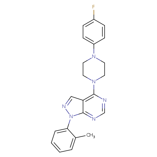 1-(4-fluorophenyl)-4-[1-(2-methylphenyl)-1H-pyrazolo[3,4-d]pyrimidin-4-yl]piperazine