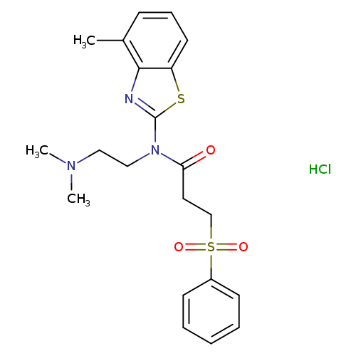 3-(benzenesulfonyl)-N-[2-(dimethylamino)ethyl]-N-(4-methyl-1,3-benzothiazol-2-yl)propanamide hydrochloride