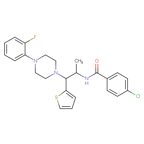 4-chloro-N-{1-[4-(2-fluorophenyl)piperazin-1-yl]-1-(thiophen-2-yl)propan-2-yl}benzamide
