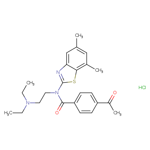 4-acetyl-N-[2-(diethylamino)ethyl]-N-(5,7-dimethyl-1,3-benzothiazol-2-yl)benzamide hydrochloride