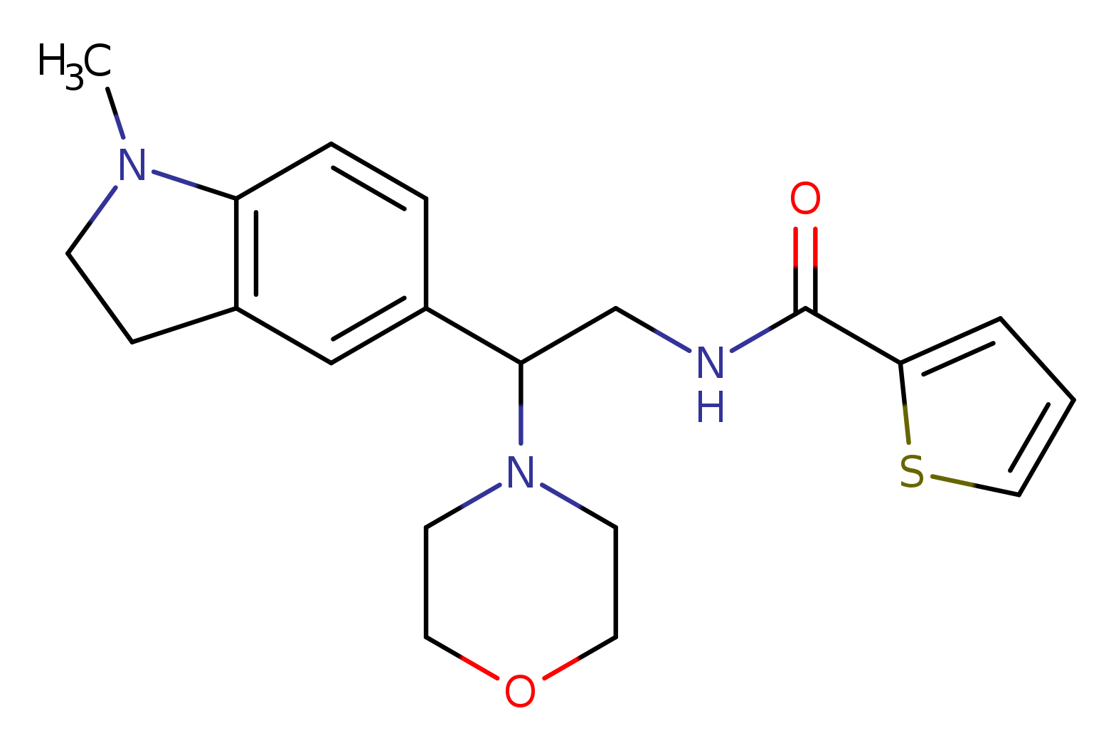 N-[2-(1-methyl-2,3-dihydro-1H-indol-5-yl)-2-(morpholin-4-yl)ethyl]thiophene-2-carboxamide