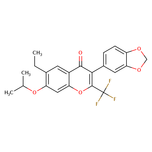3-(2H-1,3-benzodioxol-5-yl)-6-ethyl-7-(propan-2-yloxy)-2-(trifluoromethyl)-4H-chromen-4-one