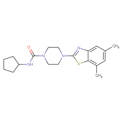 N-cyclopentyl-4-(5,7-dimethyl-1,3-benzothiazol-2-yl)piperazine-1-carboxamide