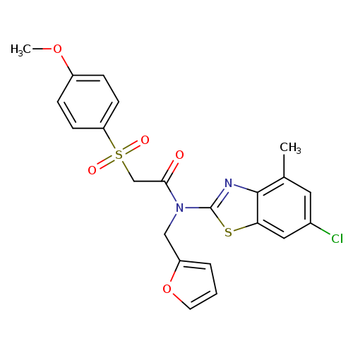 N-(6-chloro-4-methyl-1,3-benzothiazol-2-yl)-N-[(furan-2-yl)methyl]-2-(4-methoxybenzenesulfonyl)acetamide
