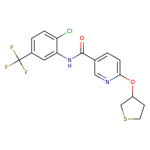 N-[2-chloro-5-(trifluoromethyl)phenyl]-6-(thiolan-3-yloxy)pyridine-3-carboxamide