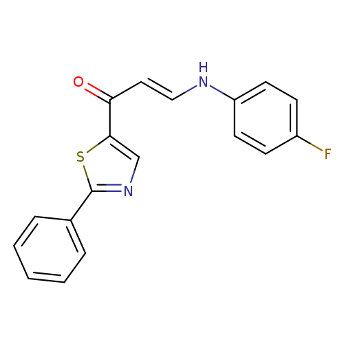 (2E)-3-[(4-fluorophenyl)amino]-1-(2-phenyl-1,3-thiazol-5-yl)prop-2-en-1-one