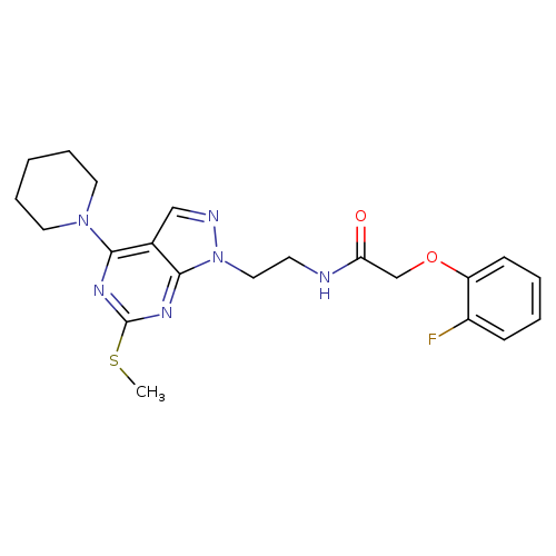 2-(2-fluorophenoxy)-N-{2-[6-(methylsulfanyl)-4-(piperidin-1-yl)-1H-pyrazolo[3,4-d]pyrimidin-1-yl]ethyl}acetamide