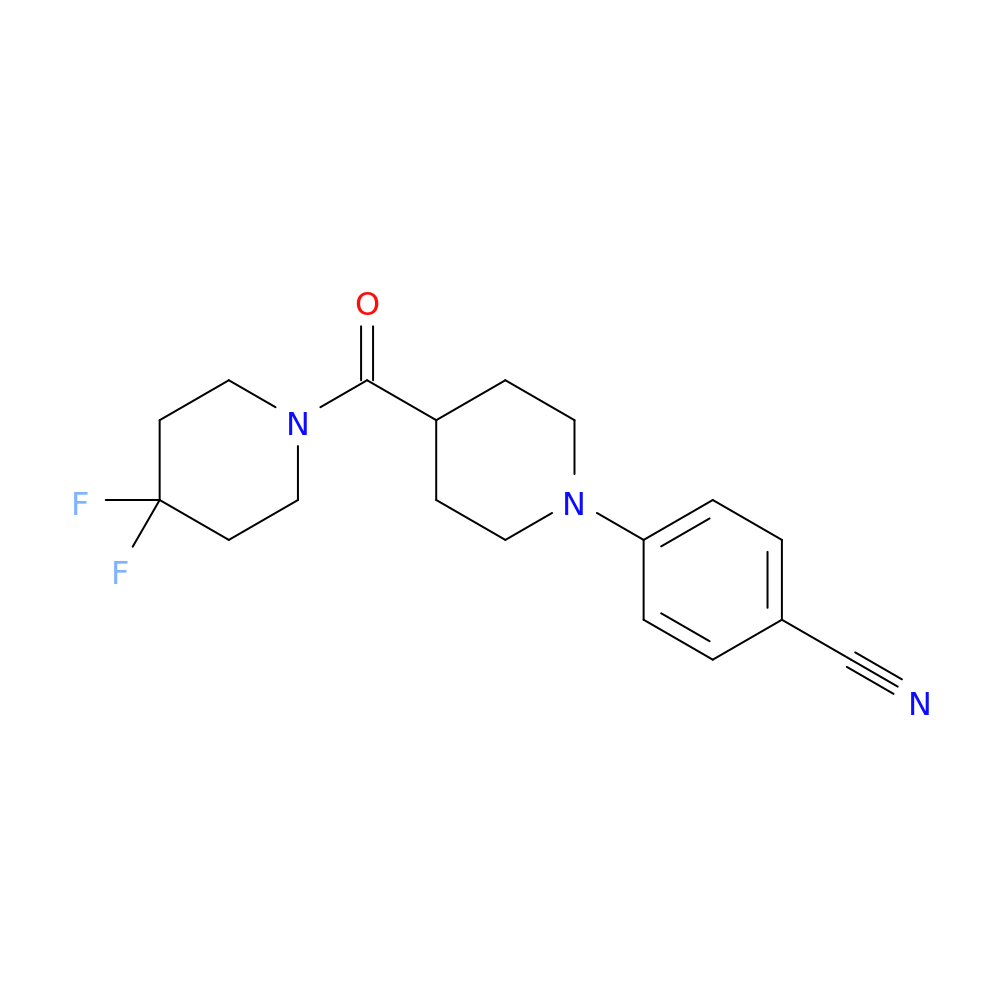 4-[4-(4,4-difluoropiperidine-1-carbonyl)piperidin-1-yl]benzonitrile