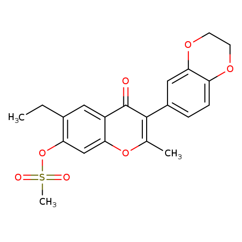 3-(2,3-dihydro-1,4-benzodioxin-6-yl)-6-ethyl-2-methyl-4-oxo-4H-chromen-7-yl methanesulfonate