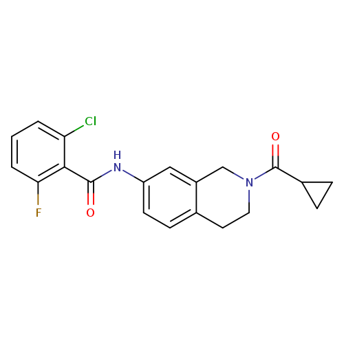 2-chloro-N-(2-cyclopropanecarbonyl-1,2,3,4-tetrahydroisoquinolin-7-yl)-6-fluorobenzamide