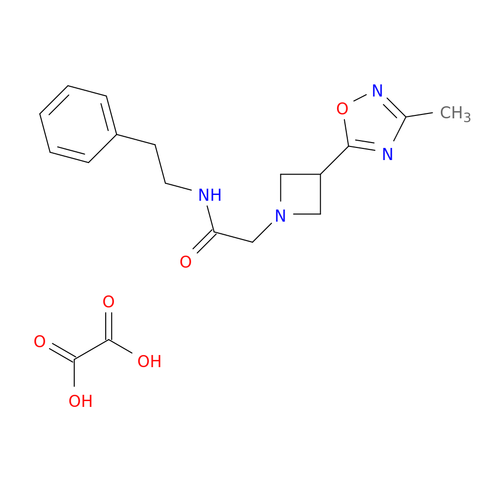 2-[3-(3-methyl-1,2,4-oxadiazol-5-yl)azetidin-1-yl]-N-(2-phenylethyl)acetamide; oxalic acid