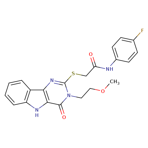N-(4-fluorophenyl)-2-{[3-(2-methoxyethyl)-4-oxo-3H,4H,5H-pyrimido[5,4-b]indol-2-yl]sulfanyl}acetamide