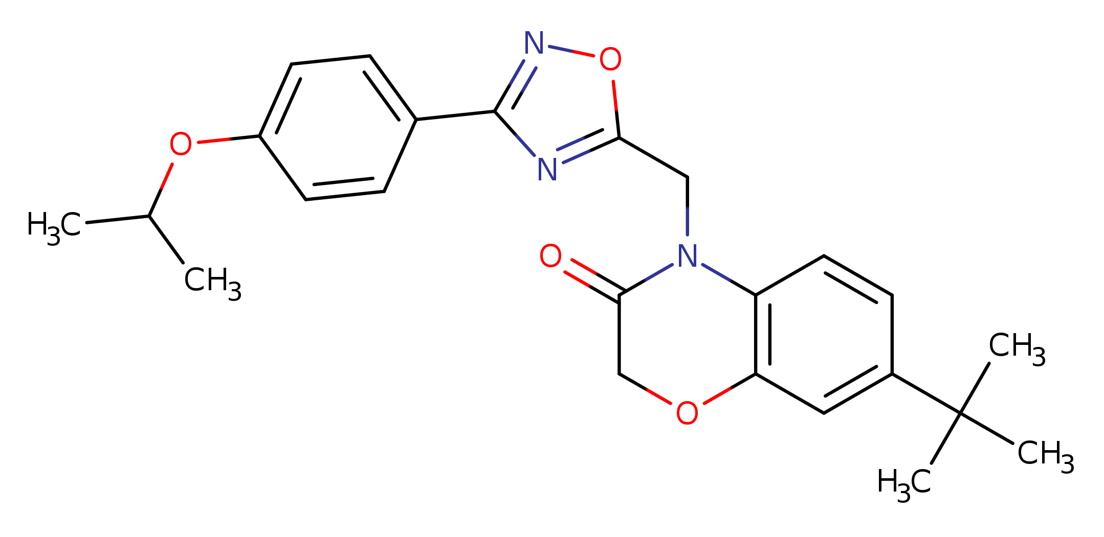 7-tert-butyl-4-({3-[4-(propan-2-yloxy)phenyl]-1,2,4-oxadiazol-5-yl}methyl)-3,4-dihydro-2H-1,4-benzoxazin-3-one