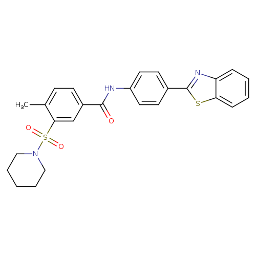 N-[4-(1,3-benzothiazol-2-yl)phenyl]-4-methyl-3-(piperidine-1-sulfonyl)benzamide