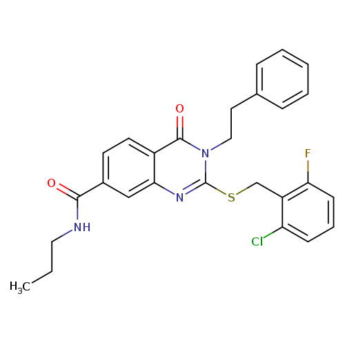 2-{[(2-chloro-6-fluorophenyl)methyl]sulfanyl}-4-oxo-3-(2-phenylethyl)-N-propyl-3,4-dihydroquinazoline-7-carboxamide