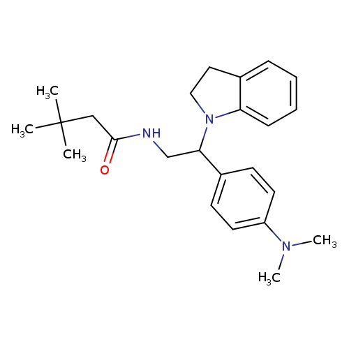 N-[2-(2,3-dihydro-1H-indol-1-yl)-2-[4-(dimethylamino)phenyl]ethyl]-3,3-dimethylbutanamide