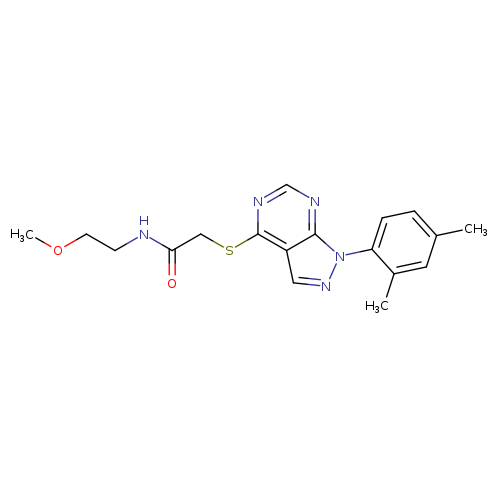 2-{[1-(2,4-dimethylphenyl)-1H-pyrazolo[3,4-d]pyrimidin-4-yl]sulfanyl}-N-(2-methoxyethyl)acetamide