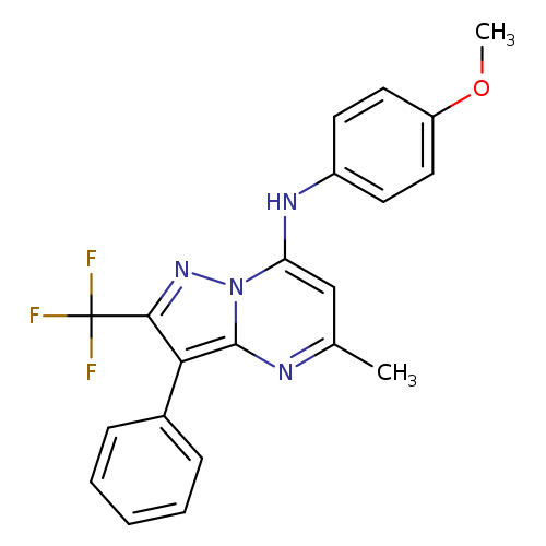 N-(4-methoxyphenyl)-5-methyl-3-phenyl-2-(trifluoromethyl)pyrazolo[1,5-a]pyrimidin-7-amine