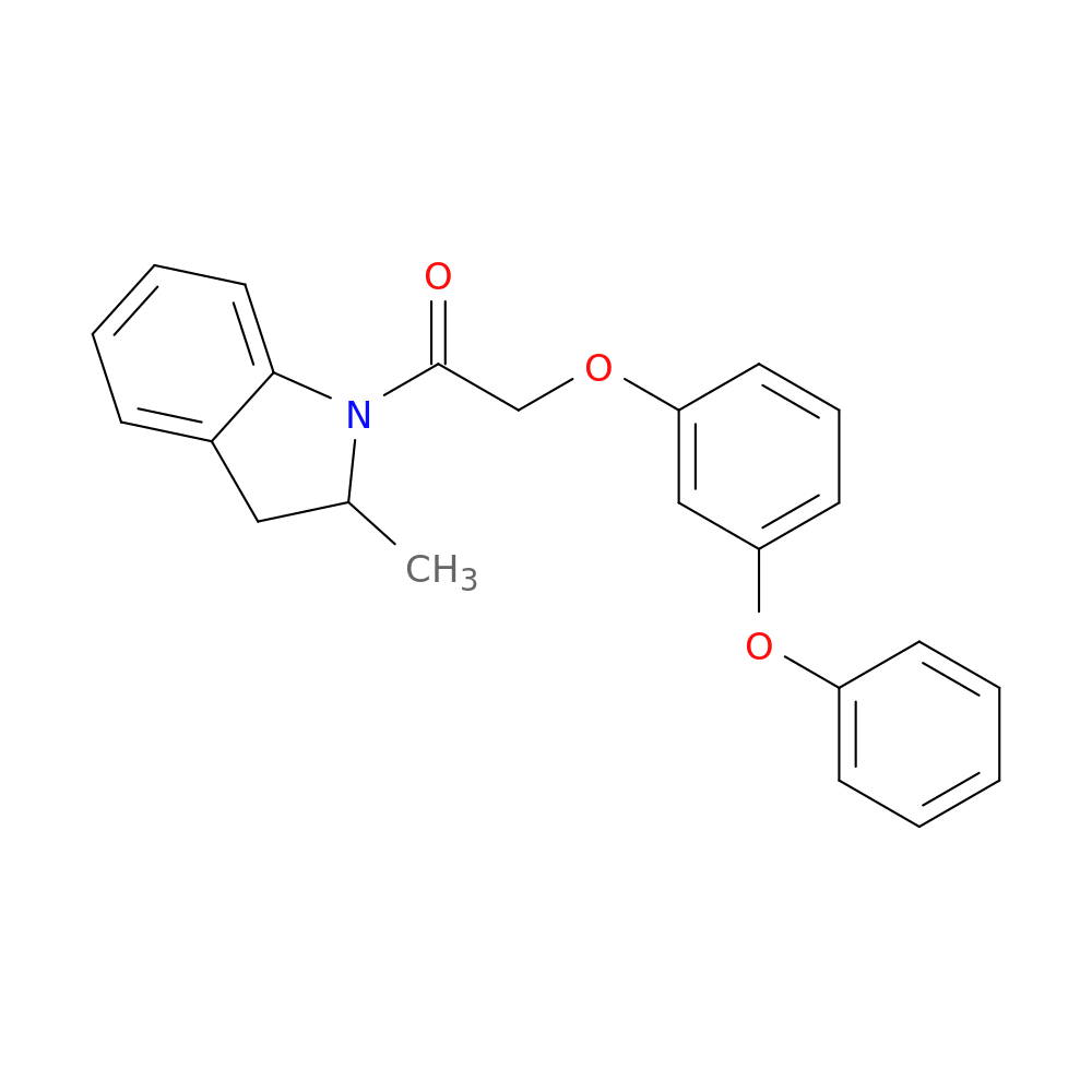 1-(2-methyl-2,3-dihydro-1H-indol-1-yl)-2-(3-phenoxyphenoxy)ethan-1-one