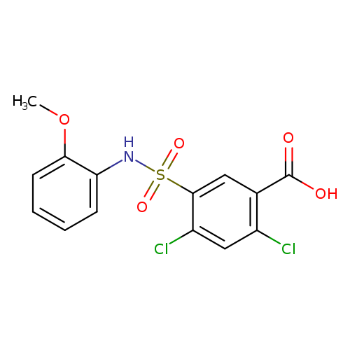 2,4-dichloro-5-[(2-methoxyphenyl)sulfamoyl]benzoic acid