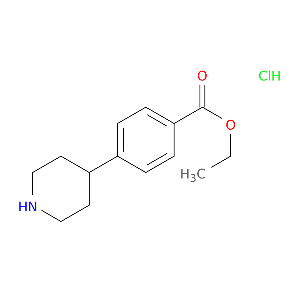 Benzoic acid, 4-(4-piperidinyl)-, ethyl ester, hydrochloride (1:1)