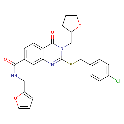 2-{[(4-chlorophenyl)methyl]sulfanyl}-N-[(furan-2-yl)methyl]-4-oxo-3-[(oxolan-2-yl)methyl]-3,4-dihydroquinazoline-7-carboxamide