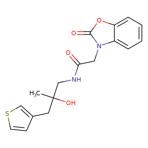 N-[2-hydroxy-2-methyl-3-(thiophen-3-yl)propyl]-2-(2-oxo-2,3-dihydro-1,3-benzoxazol-3-yl)acetamide