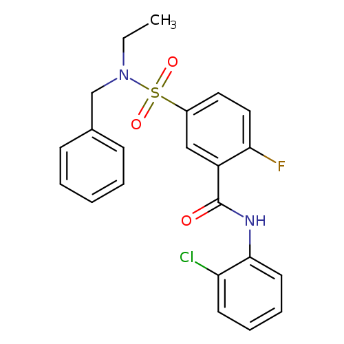 5-[benzyl(ethyl)sulfamoyl]-N-(2-chlorophenyl)-2-fluorobenzamide