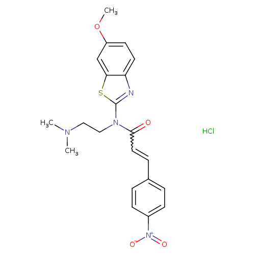 (2Z)-N-[2-(dimethylamino)ethyl]-N-(6-methoxy-1,3-benzothiazol-2-yl)-3-(4-nitrophenyl)prop-2-enamide hydrochloride