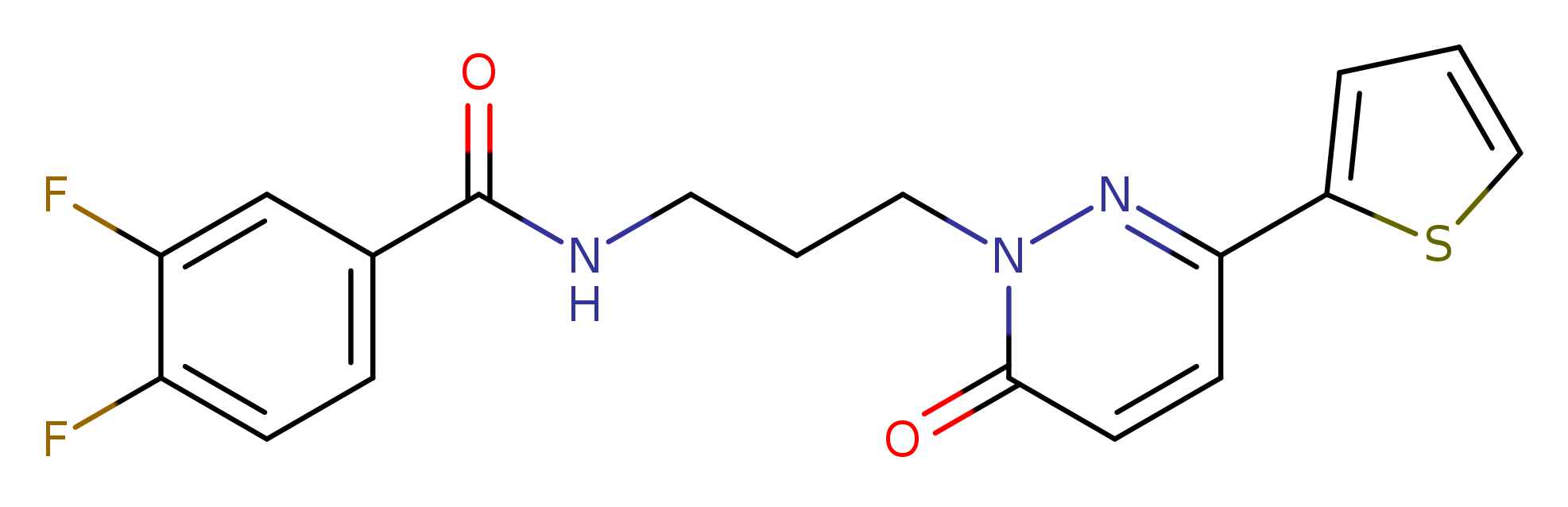 3,4-difluoro-N-{3-[6-oxo-3-(thiophen-2-yl)-1,6-dihydropyridazin-1-yl]propyl}benzamide