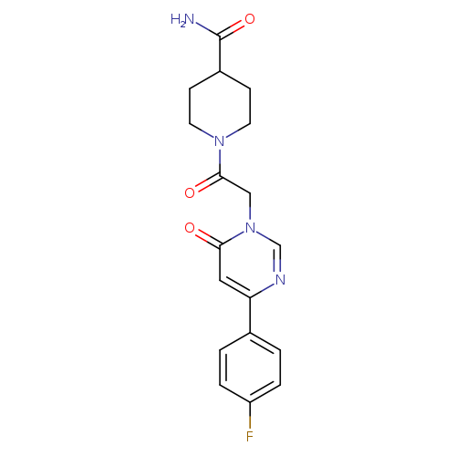 1-{2-[4-(4-fluorophenyl)-6-oxo-1,6-dihydropyrimidin-1-yl]acetyl}piperidine-4-carboxamide