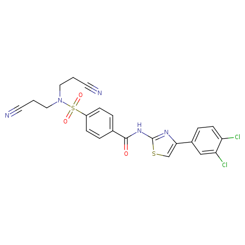 4-[bis(2-cyanoethyl)sulfamoyl]-N-[4-(3,4-dichlorophenyl)-1,3-thiazol-2-yl]benzamide