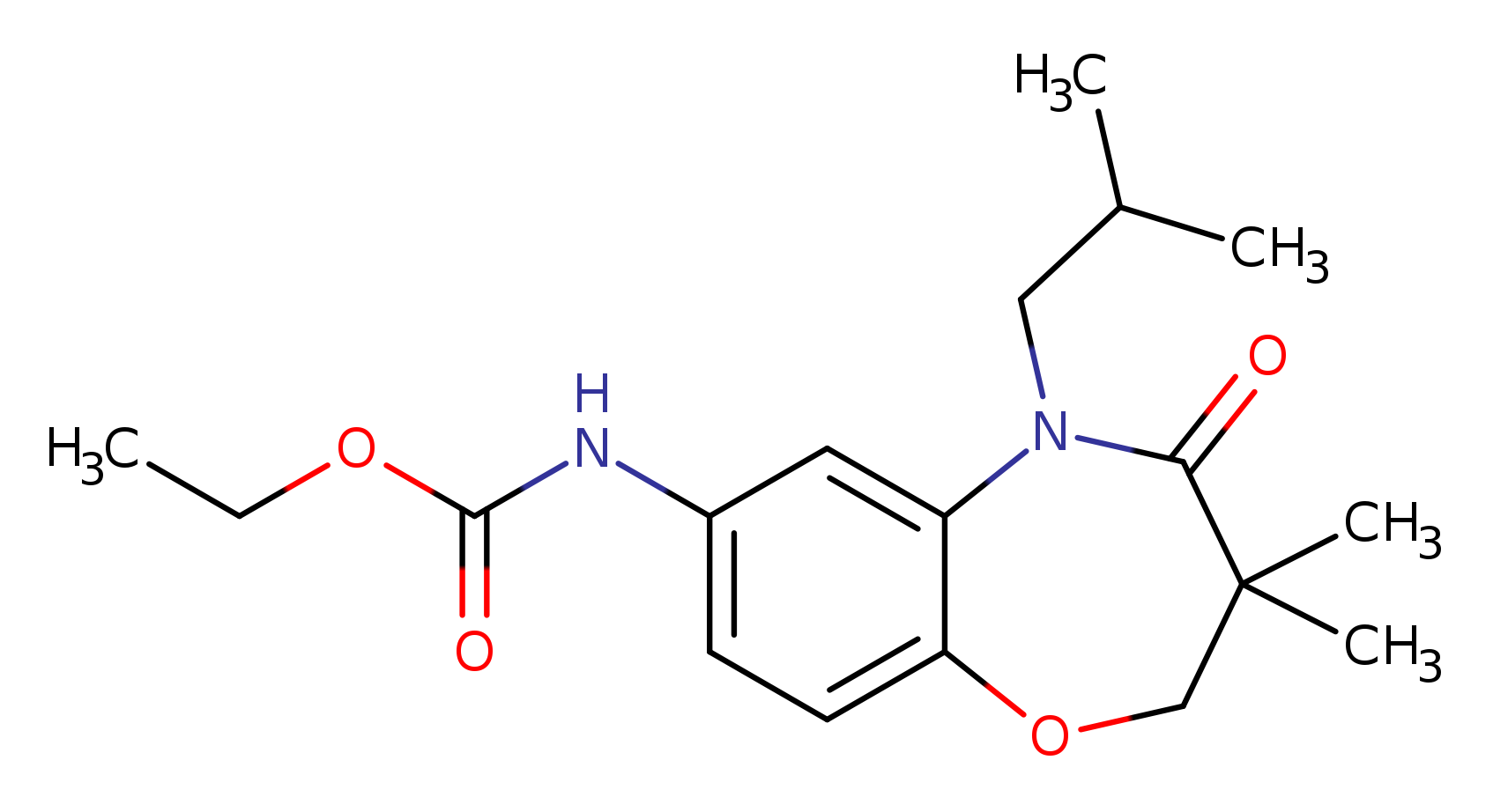 ethyl N-[3,3-dimethyl-5-(2-methylpropyl)-4-oxo-2,3,4,5-tetrahydro-1,5-benzoxazepin-7-yl]carbamate