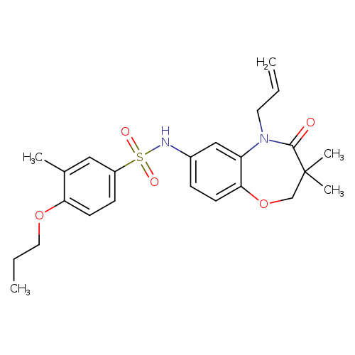 N-[3,3-dimethyl-4-oxo-5-(prop-2-en-1-yl)-2,3,4,5-tetrahydro-1,5-benzoxazepin-7-yl]-3-methyl-4-propoxybenzene-1-sulfonamide