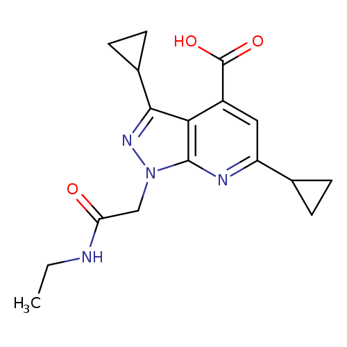 3,6-Dicyclopropyl-1-(2-(ethylamino)-2-oxoethyl)-1H-pyrazolo[3,4-b]pyridine-4-carboxylic acid