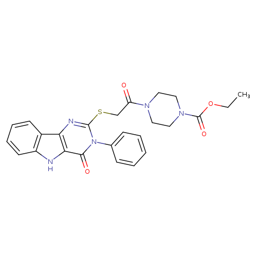 ethyl 4-[2-({4-oxo-3-phenyl-3H,4H,5H-pyrimido[5,4-b]indol-2-yl}sulfanyl)acetyl]piperazine-1-carboxylate