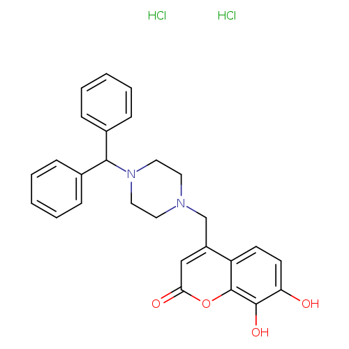 4-{[4-(diphenylmethyl)piperazin-1-yl]methyl}-7,8-dihydroxy-2H-chromen-2-one dihydrochloride