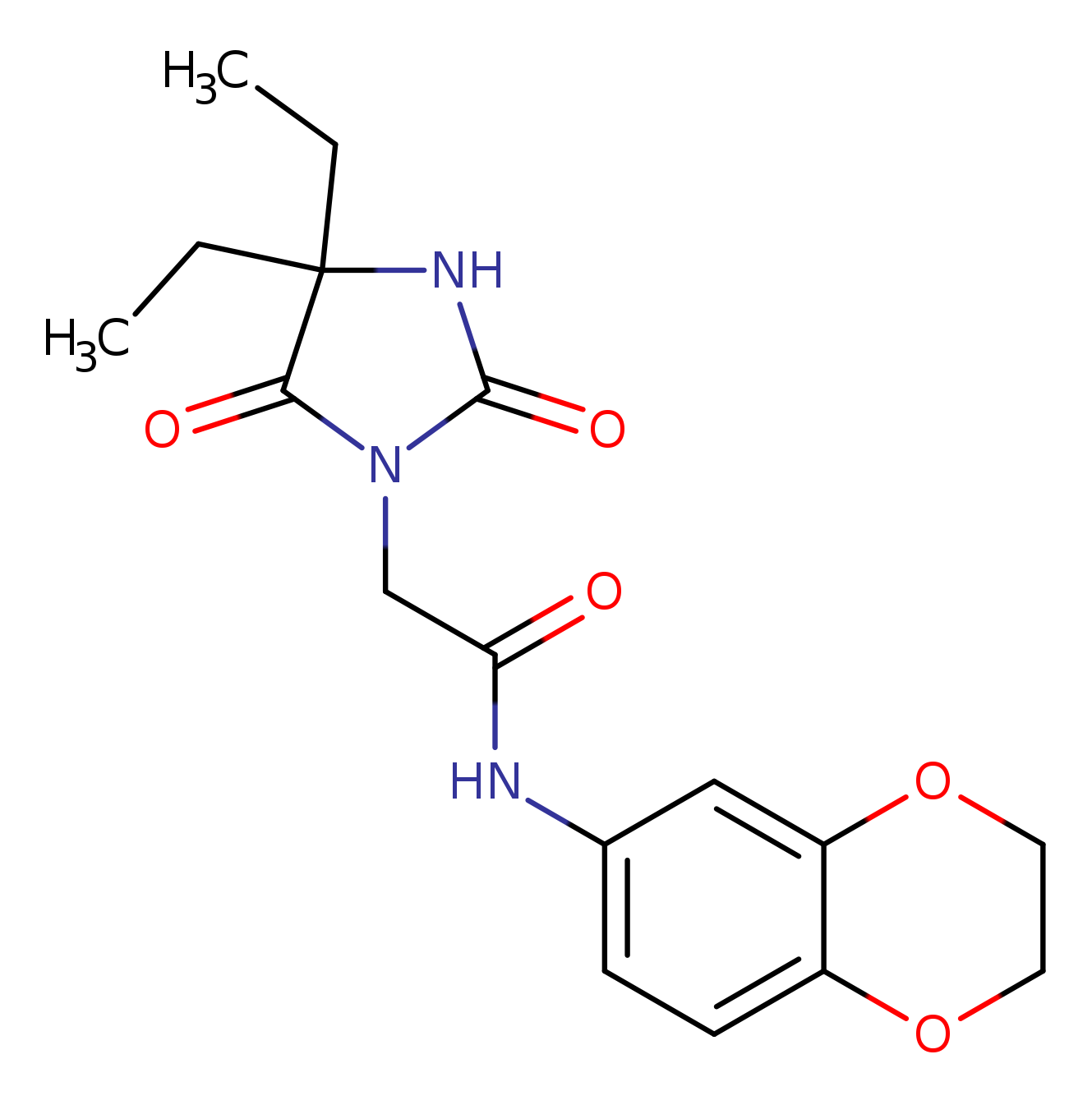 2-(4,4-diethyl-2,5-dioxoimidazolidin-1-yl)-N-(2,3-dihydro-1,4-benzodioxin-6-yl)acetamide
