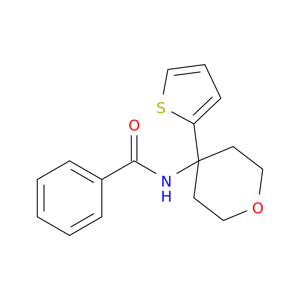 N-[4-(thiophen-2-yl)oxan-4-yl]benzamide