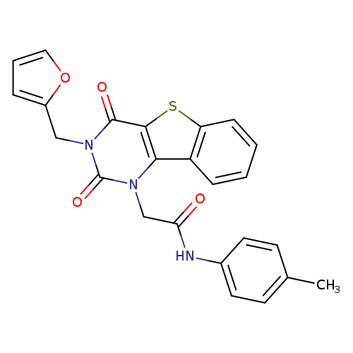 2-{5-[(furan-2-yl)methyl]-4,6-dioxo-8-thia-3,5-diazatricyclo[7.4.0.0^{2,7}]trideca-1(9),2(7),10,12-tetraen-3-yl}-N-(4-methylphenyl)acetamide