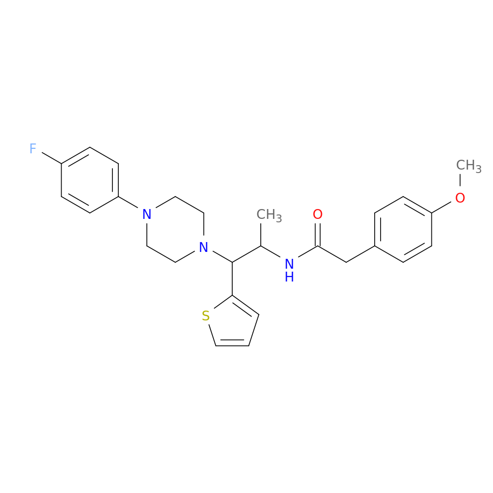 N-{1-[4-(4-fluorophenyl)piperazin-1-yl]-1-(thiophen-2-yl)propan-2-yl}-2-(4-methoxyphenyl)acetamide