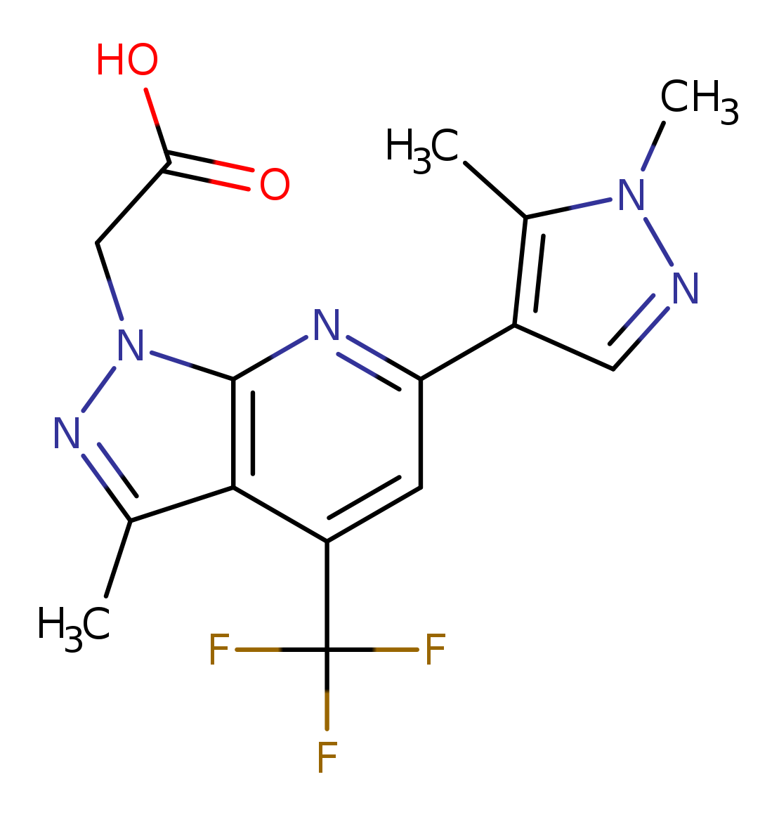 2-[6-(1,5-dimethyl-1H-pyrazol-4-yl)-3-methyl-4-(trifluoromethyl)-1H-pyrazolo[3,4-b]pyridin-1-yl]acetic acid
