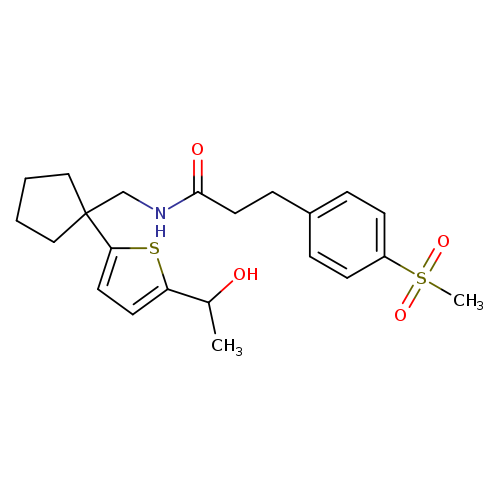 N-({1-[5-(1-hydroxyethyl)thiophen-2-yl]cyclopentyl}methyl)-3-(4-methanesulfonylphenyl)propanamide